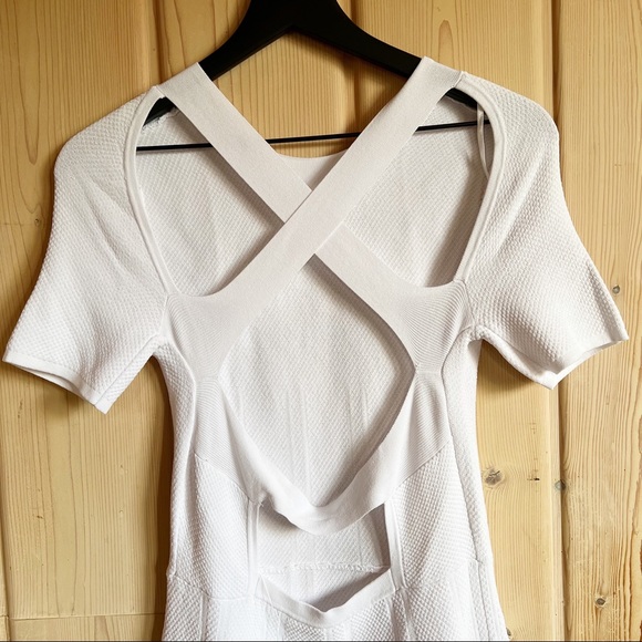 NWT Topshop White Cross Open Back Skater Fit Flare Mini Dress Size 6 - Picture 4 of 6